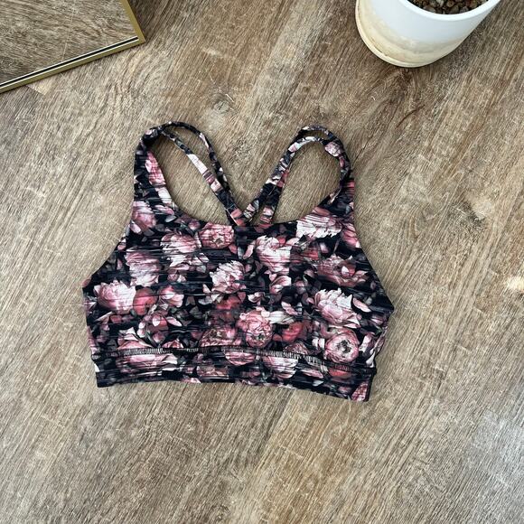 Lululemon Energy Bra Nulux Peony Multi Floral Sports Bra - Picture 1 of 5
